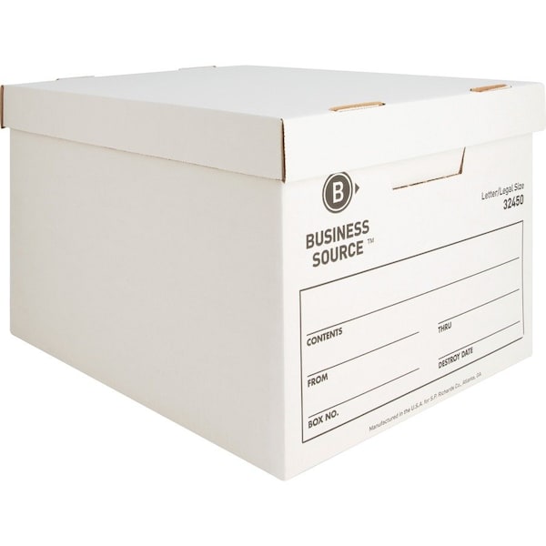 Business Source File Box, White, Legal, PK12 BSN32450 - main