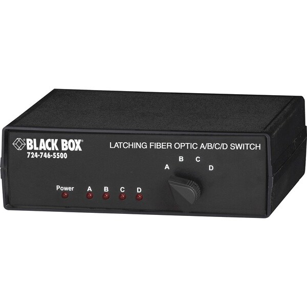 Black Box BLACK BOX Fiber Optic A/b/c/d Desktop Switch - Latching, ST Multimode - - Manual - TAA Compliant SW1005A - main