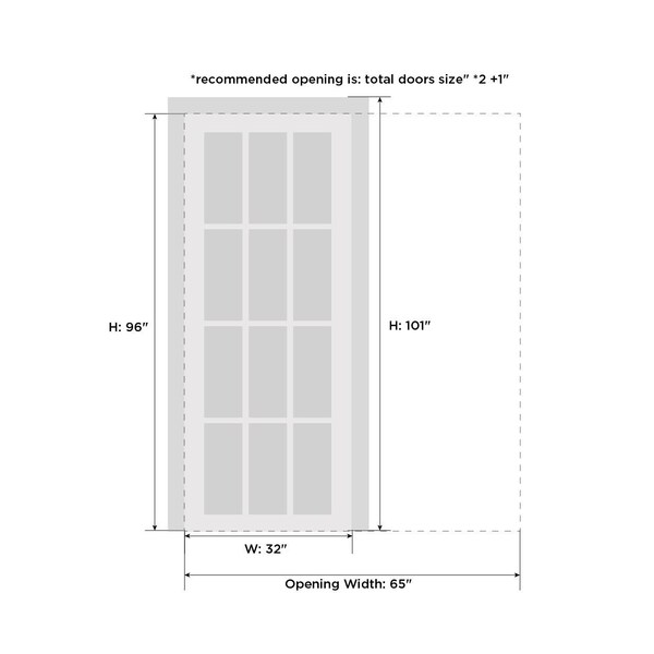 Sartodoors Double Pocket Interior Door, 48" x 96", Chocolate QUADRO4055PD-WS-3296 - main