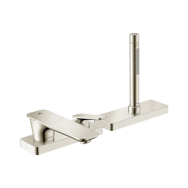 Axor Citterio C 3-Hole Roman Tub Set Trim with 1.75 GPM Handshower and Sbox in Polished Nickel 49430831 - main