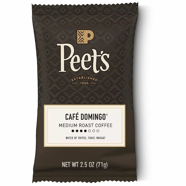 Peets Coffee & Tea Coffee Packs, Cafe Domingo Blend, PK18, Cafe Domingo Blend, Fraction Pack, Regular, Coffee, 2.5 oz 504918 - main