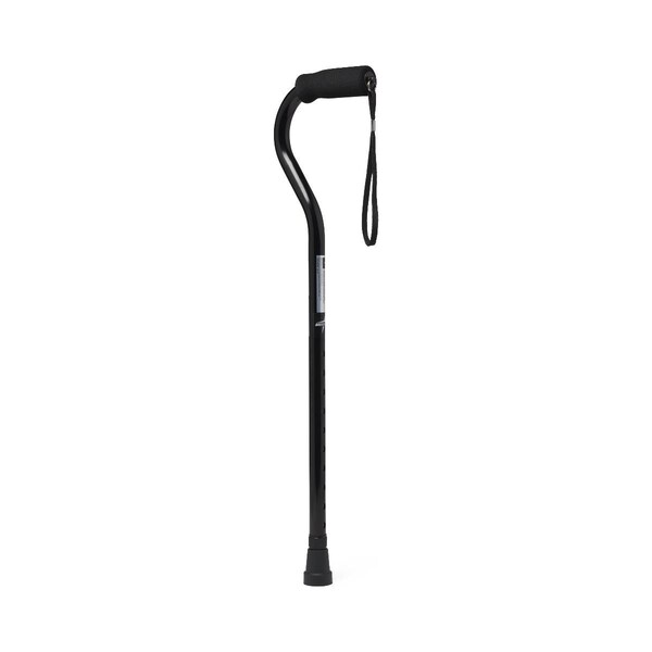 Medline Aluminum Fashion Cane with Offset Handle, Black, 6PK MDS86420 - main