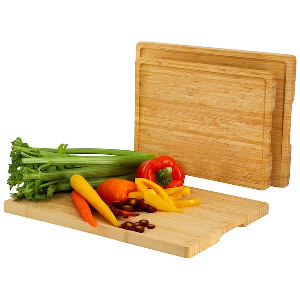 Megachef 3 Piece Natural Bamboo Cutting Board Set 750123811M - main