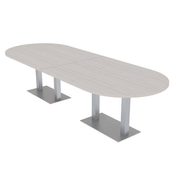 Skutchi Designs Racetrack Conference Table With Power Unit, 48 in W, 120 in L, Ivory HAR-RAC-48X120-DOU-K458-NA - main