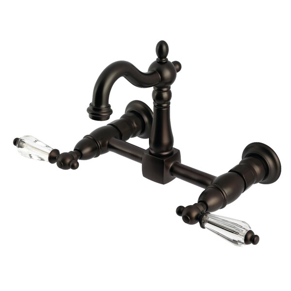 Kingston Brass Two-Handle Wall Mount Bridge Kitchen Faucet, Oil Rubbed Bronze KS2445WLL - main