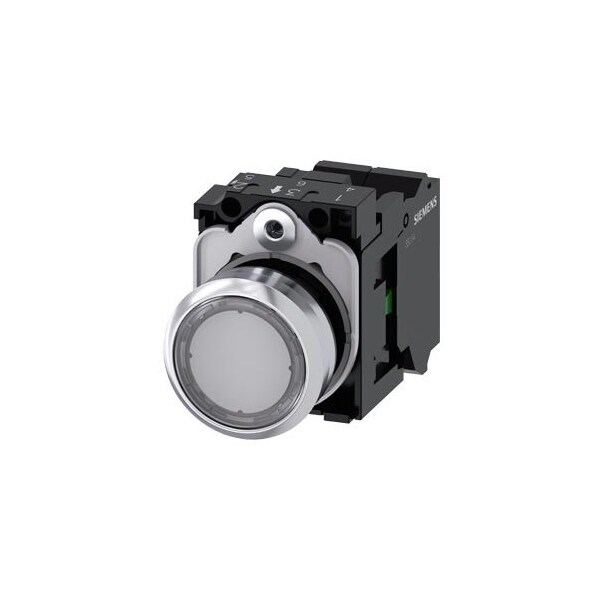 Siemens Illuminated pushbutton, 22 mm, round, metal, shiny, clear 3SU1152-0AB70-3BA0-ZY11 - main