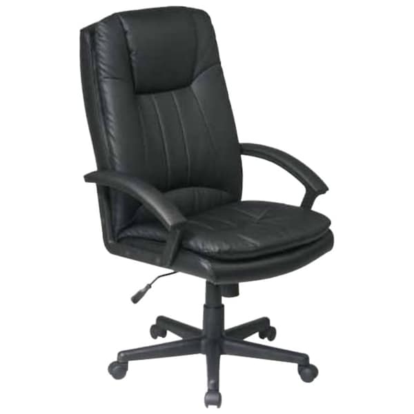 Work Smart High Back Exec Bonded Leather Chair, Blk EC22070-EC3 - main