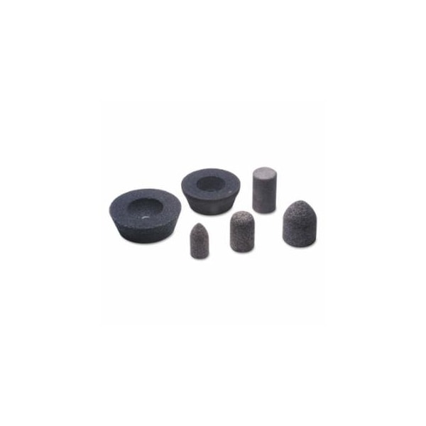 Cgw Abrasives Resin Cones and Plugs, Type 16, 1 1/2 in Dia, 3 in Thick, 3/8 Arbor, 24 Grit, 10PK 421-49018 - main