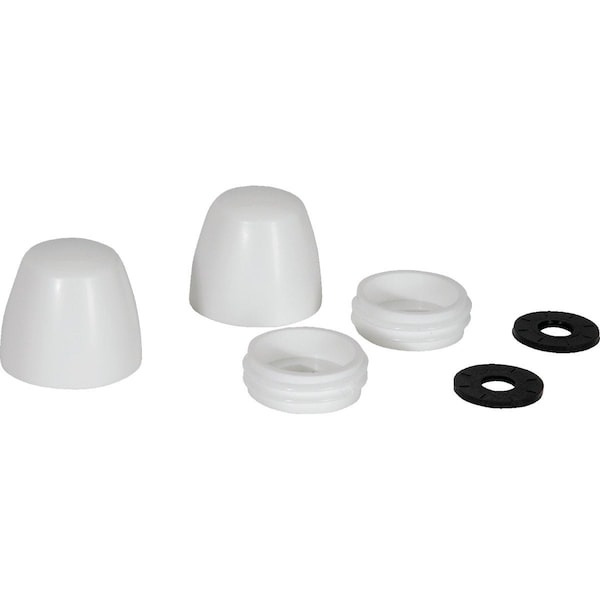 Fluidmaster Secure Cap White Plastic Screw-On Toilet Bolt Caps, 2PK 7110T-002-P10 - main