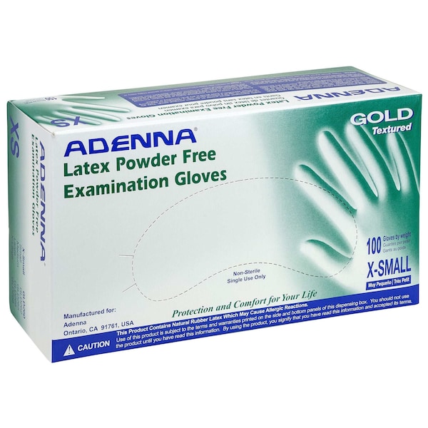 Safety Zone Gold Latex Powder Free 6 mil Exam Gloves - White, XS - Case of 1000 GLD260 - main