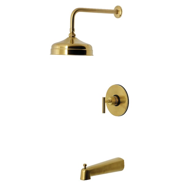 Kingston Brass Single-Handle Pressure Balanced Tub and Shower Faucet, Brushed Brass KB6337CML - main