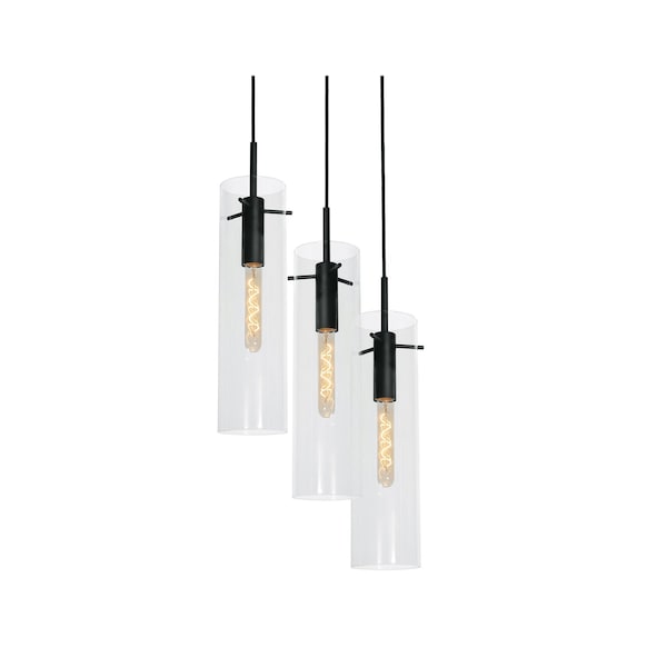Afx Vista 3-Light Round Pendant, 60W, Black VSAP05MBBKRND3 - main