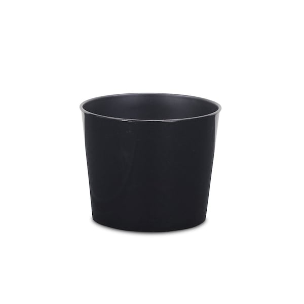 Homeroots 7in Black Recycled Plastic Indoor Outdoor Round Pot Planter 488208 - main