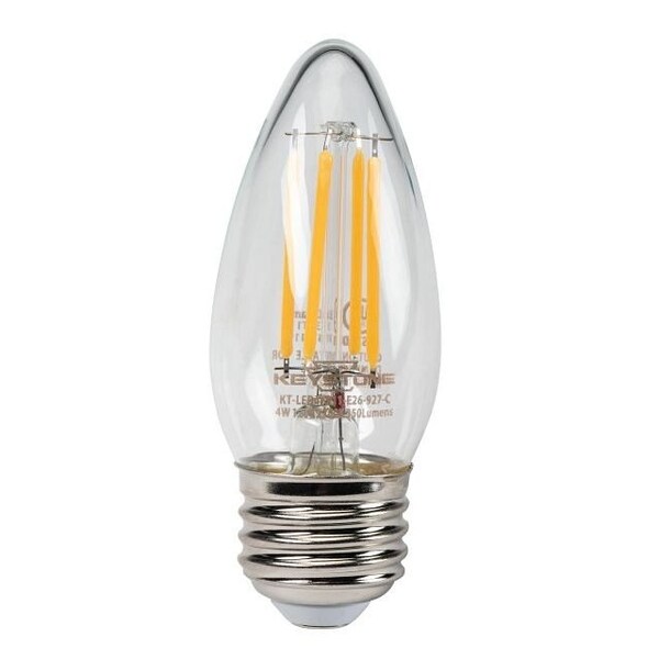 Keystone Straight Tip Chandelier Filament Bulb, 40W Equivalent, B11 shape, E26 Medium base, 3000K, 90 CRI , C KT-LED4FB11-E26-930-C - main