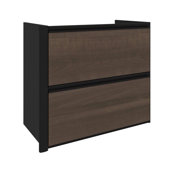 Bestar Connexion 34W Add-On Lateral File Cabinet, Antigua & Black 93620-000052 - main