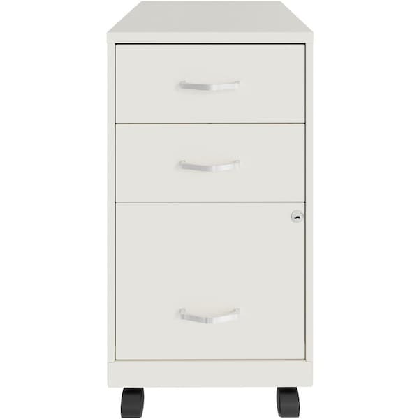 Nusparc 3-Drawer Mobile Organizer Vertical File Cabinet, 14.2" x 18" x 26.7", White NPRVF318CMWE - main