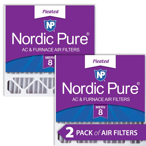 Nordic Pure 20x20x5 Pleated Air Filter, High Capacity, Electrostatically Charged Synthetic Media, MERV 8, 2 PK 20x20x5HM8-2 - main