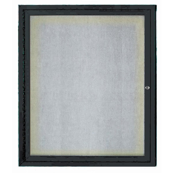 Aarco Outdoor Illuminated Enclosed Bulletin Board w/ Al Frame, Powder Coated Black, 36''Hx30''W ODCC3630RIBK - main