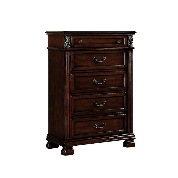 Homeroots 18" X 36" X 51" Dark Walnut Wood Chest 347055 - main