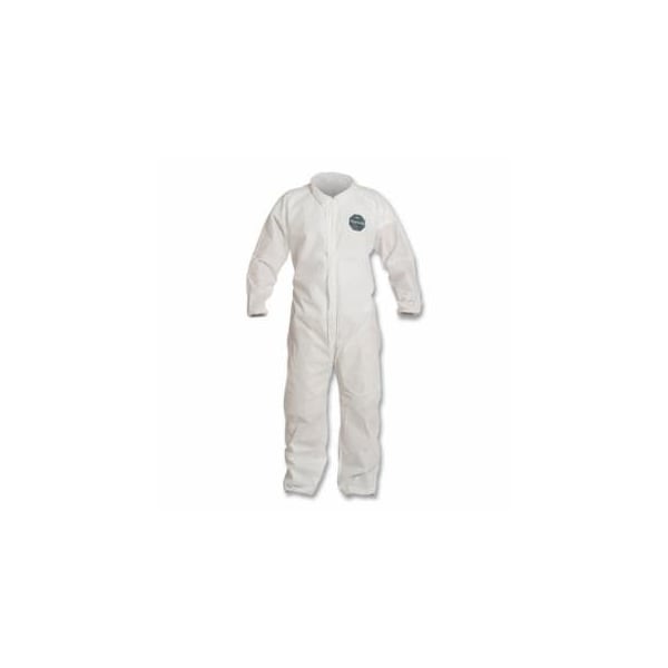 Dupont Proshield 10 Coverall, Collar, Elastic Wrists and Ankles, Zipper Front, Storm Flap, White, 25PK 251-PB125SW-XL - main