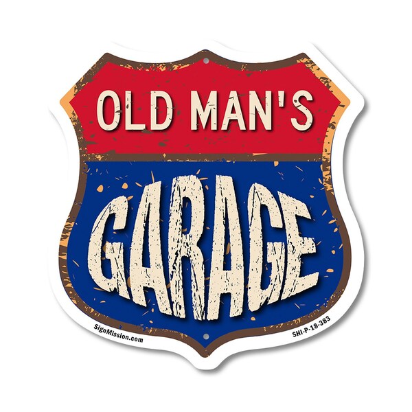 Signmission Old Man's Garage, 18 Inch X 18 Inch, Plastic Sign SHI-P-18-383-OLD MAN - main