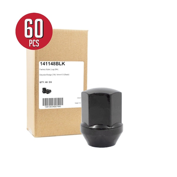 Coyote Wheel Accessories LUG NUTS, Carbon Steel, 1.36 in, 60 Degree Conical 141148BLK - main