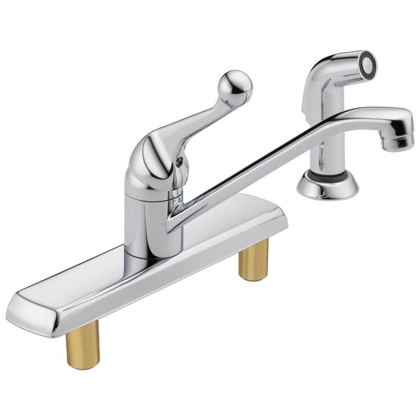 Delta 134 / 100 / 300 / 400 Series Single Handle Kitchen Faucet With Spray In Chrome 420LF - main