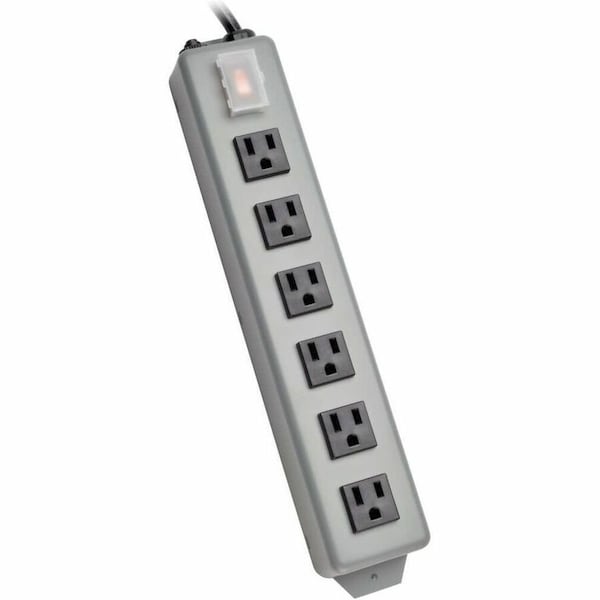 Tripp Lite Power Strip, Surge, 5-15R, 5-15P, 6 ft., Gray 6SP - main