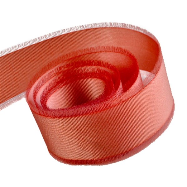 Toys4.0 0.62 in. 100 Yards Fussy Edge Grosgrain Fringed Ribbon- Scarlet TO3141757 - main