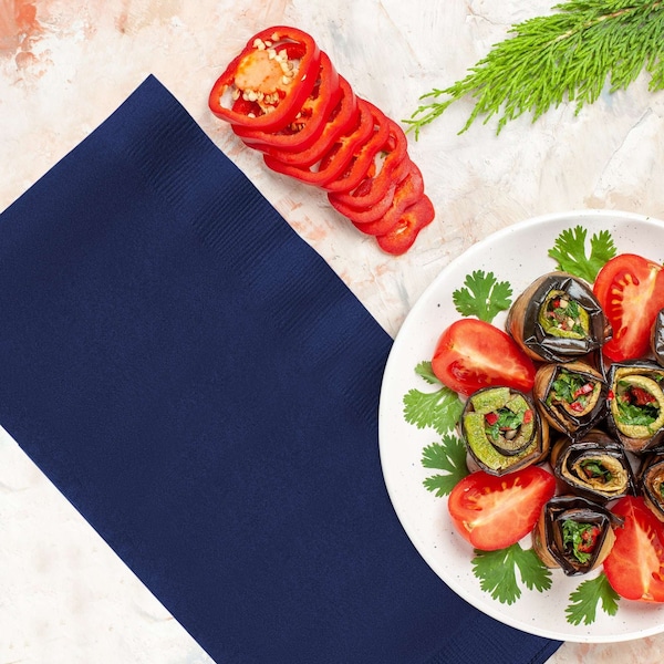 Smarty Had A Party Durable Navy Blue Paper Dinner Napkins, 600PK 671137B-CASE - main