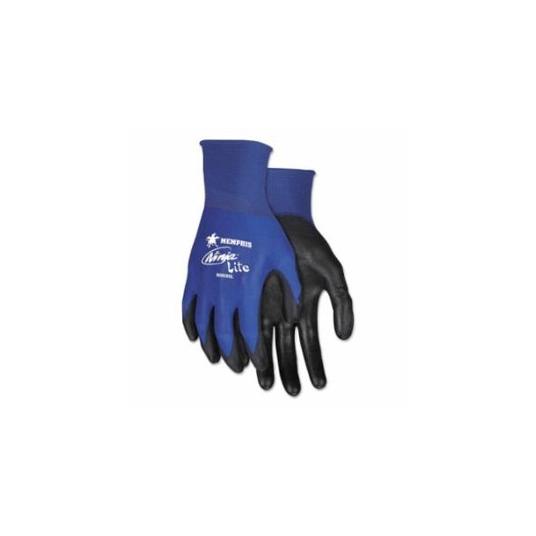 Mcr Safety Ninja Lite N9696 18-ga Nylon PU Coated Gloves, X-Large, Black/Blue, 12PK 127-N9696XL - main