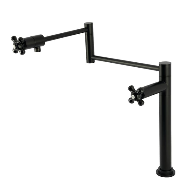 Kingston Brass Deck Mount Pot Filler Faucet, Matte Black KS4700PKX - main