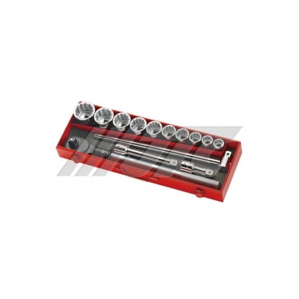Jtc Auto Tools 3/4in DR x 15pcs Socket Set 12PT, Ratchet Handle, T-Bar, Sockets 22-50mm T615M - main
