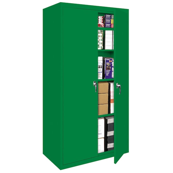 Steel Cabinets Usa Storage Cabinet, 72 in H, 36 in W, Pure Green, 4 Shelves FS-36-P GRN - main