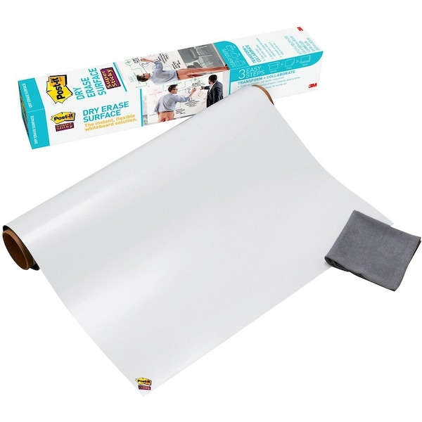 Post-It reg SelfStick DryErase Film Surface, White MMMDEF3X2 - main