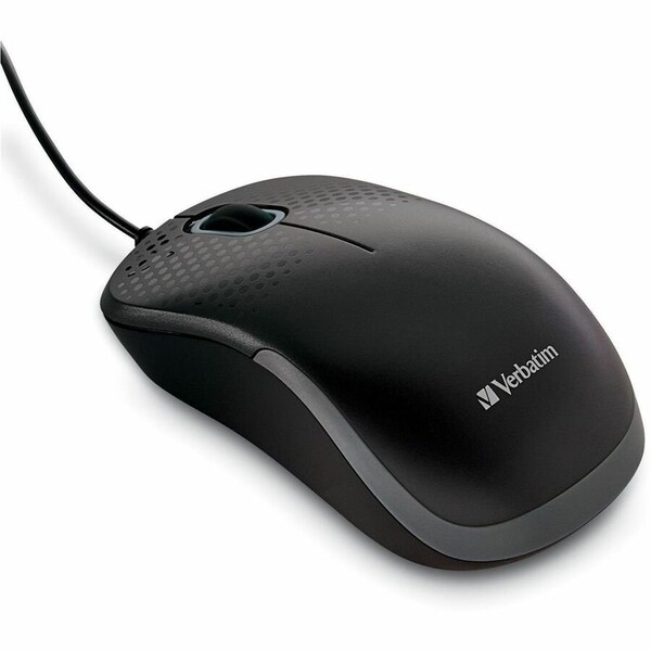 Verbatim Silent Corded Optical Mouse, Black, Optical, Cable, Black, USB Type A, Scroll Wheel, 3 Button(s) 99790 - main