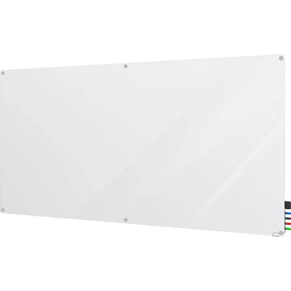 Ghent Dry Erase Board, Glass, 48 in, 96 in, No Frame Frame, White, Gloss HMYRN48WH - main