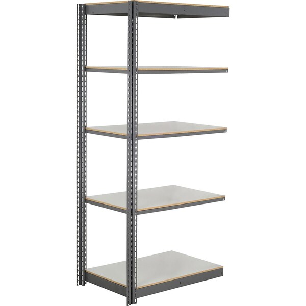 Global Industrial 5 Shelf, Commercial Duty Boltless Shelving Add On, 48"Wx12"Dx84"H, Laminate Deck B3165884 - main