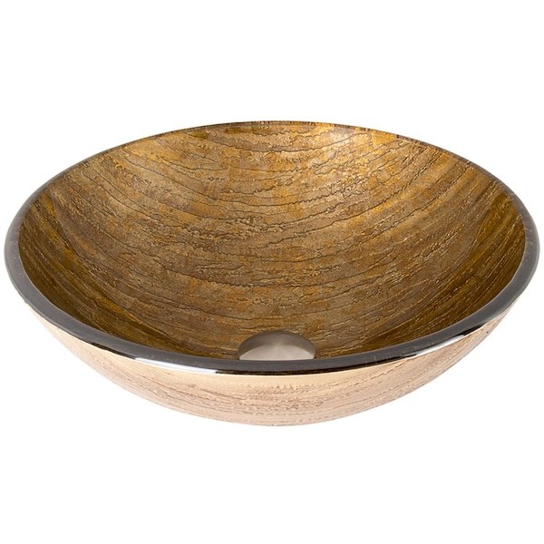 Vigo Giovanni Amber Sunset Glass 17 in. L x 17 in. W x 6 in. H Round Vessel Bathroom Sink VG07027 - main