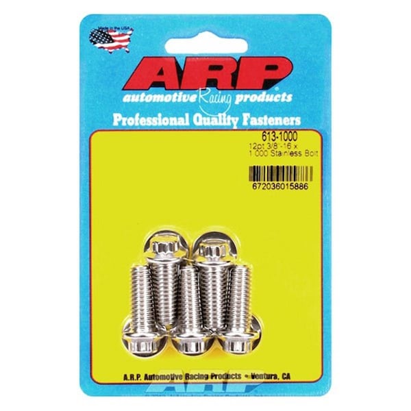 Whole-In-One 613-1000 0.37-16 x 1 in. Stainless Steel 12 Point Bolt Kit - Set of 5 WH3299299 - main