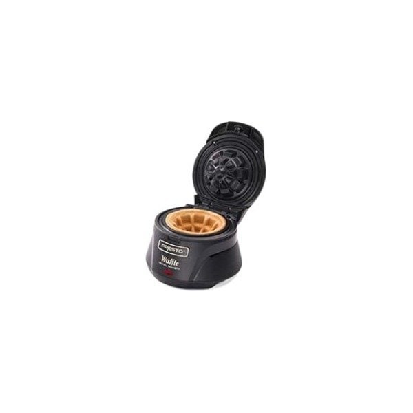 National Presto Presto 1 waffle Semi-Gloss Black Plastic Waffle Bowl Maker 03500 - main
