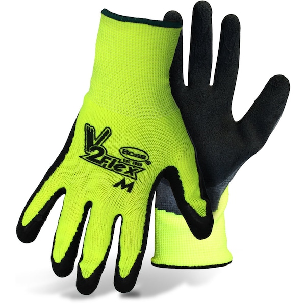 Boss Boss V2 Flexi Grip Men's Indoor/Outdoor Hi-Viz Work Gloves Black/High-Vis Green M 1 pair B31282-M - main