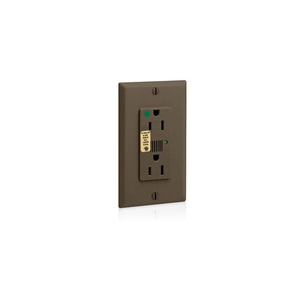 Leviton Surge Protector Receptacle, 15 Amp, 125 Volt, 5-15R NEMA, Brown 8280 - main