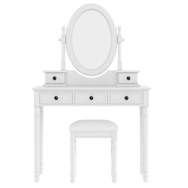 Homeroots 38" White Wood Mirrored Dresser 691685 - main