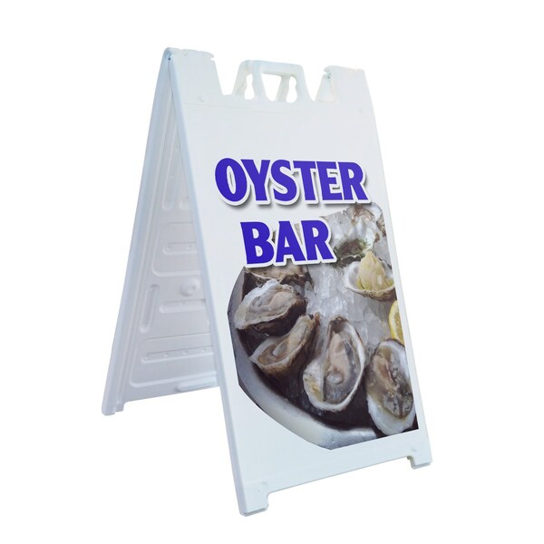 Signmission Oyster Bar, A-Frame & 2 Decals Installed, Heavy-Duty Plastic Frame SBHD-D-2436-Oyster Bar - main