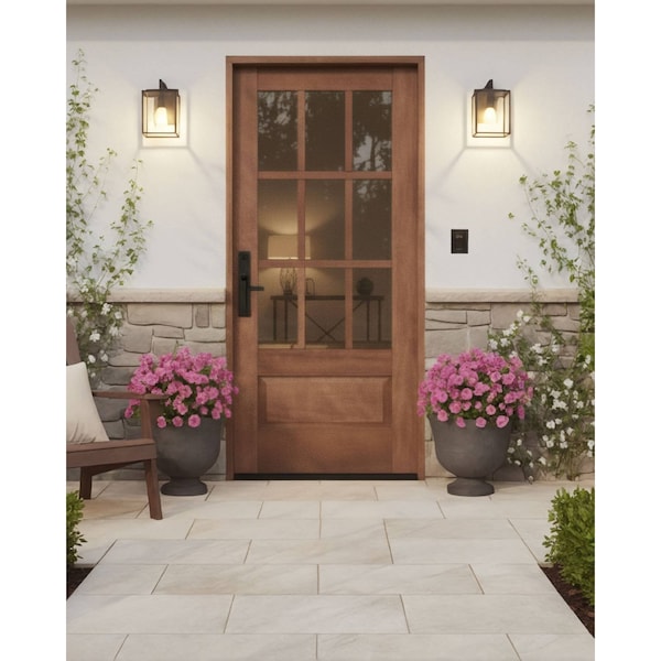 Doornmore G7509, 37.75" x 82" ( 36" Door) Left Hand, Mahogany SDL 9 Lite, 3/4 Lite Exterior Door G7509-SW-3680_1_LI - main