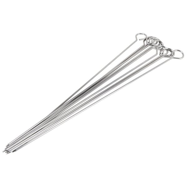 Omaha 10 Pc Skewers, 15 in L, Stainless Steel, Stainless Steel BBQ-37243B - main