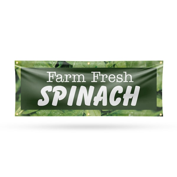 Signmission Farm Fresh Spinach, 24 Inch x 72 Inch, Vinyl Banner B-72-30615 - main