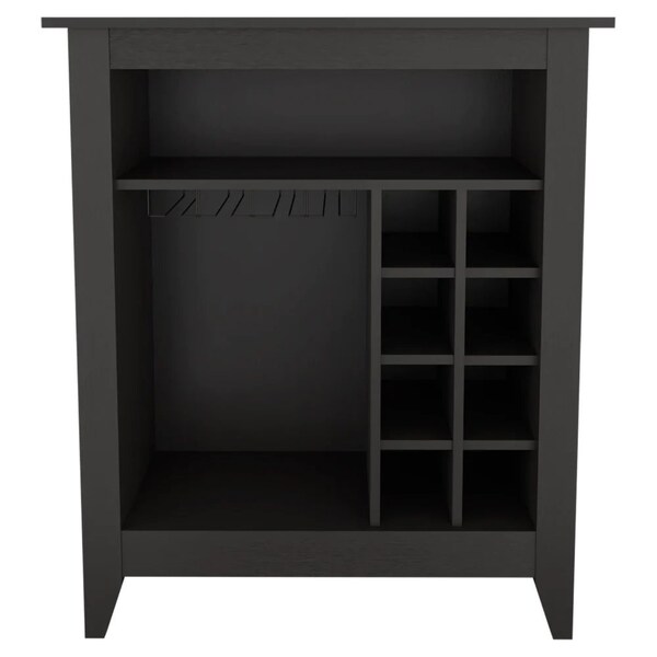 Homeroots Black Bar Cart With Wine Storage 478379 - main