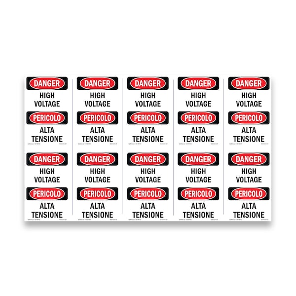 Signmission OSHA Danger Sign, 5" Height, High Voltage Bilingual, DS-D-35-VI-1327-10PK OS-DS-D-35-VI-1327-10PK - main